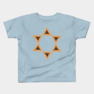 Purim holiday flat design icons of hamantashs in star of david shape Kids T-Shirt